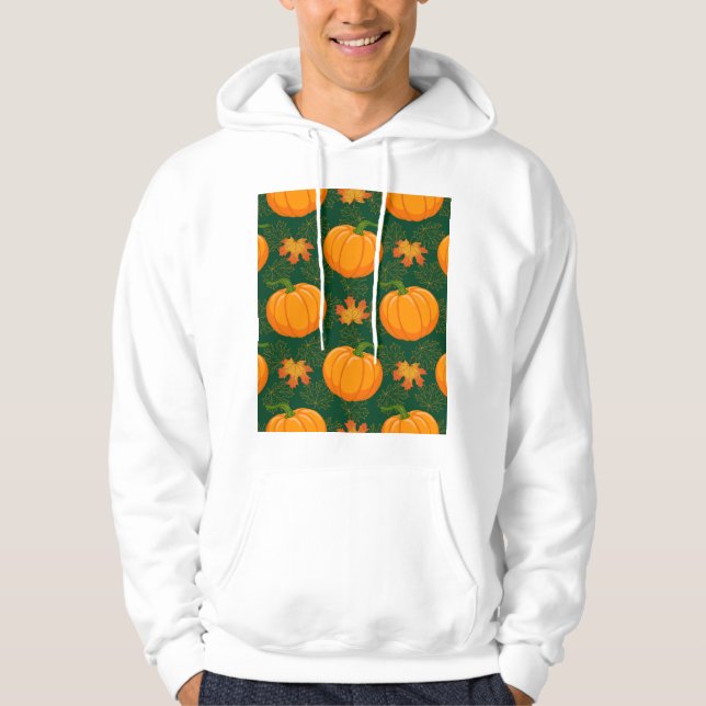 Moletom Padrão de Folhas Laranja de Outono Deixa Folha (Frente)