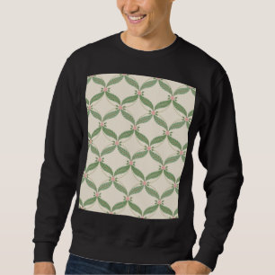 Moletom Padrão de Grade de Folhas Simples