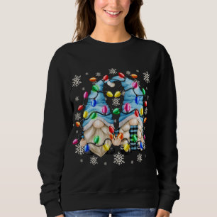 Moletom Padrão De Neve E Natal Gnomo.