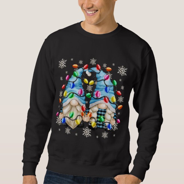 Moletom Padrão De Neve E Natal Gnomo. (Frente)