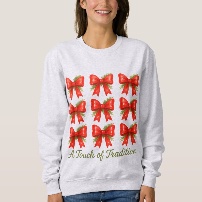Moletom Padrão de presente Toque de Tradição com Laço Verm (Frente)