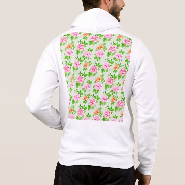 Moletom Padrão de Rosas Cor-de-Rosa Floral-23670 (Verso)
