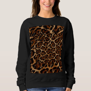 Moletom Padrão de Tigre Cristal Preto e Dourado