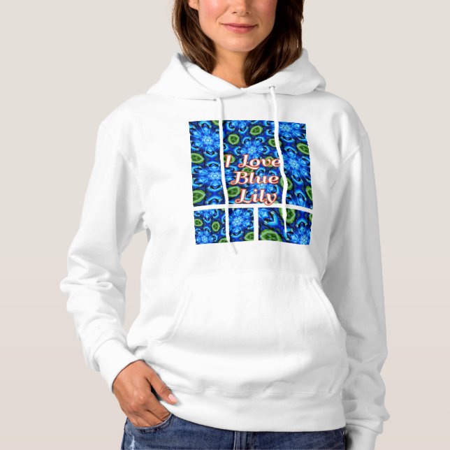 Moletom Padrão Floral abstrato Azul (Frente)