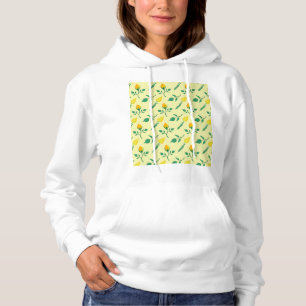 Moletom Padrão floral com rosa amarela e flores tulipas