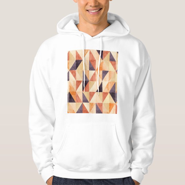 Moletom Padrão Terreno da Aquarela Mosaica Triangular (Frente)