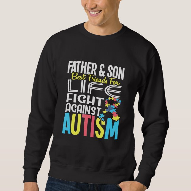 Moletom Padre E Filho Bff Para A Vida Contra Autismo Aware (Frente)