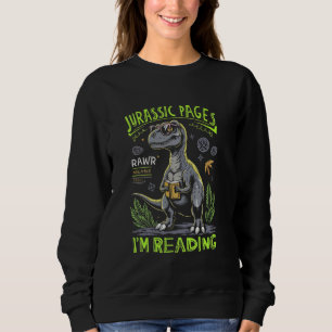 Moletom Páginas Jurássicas Rawr T-rex Eu Estou Lendo Livro