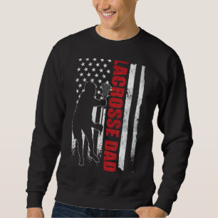 Moletom Pai americano Flag 4 de julho Lax Pai Mens Lacross