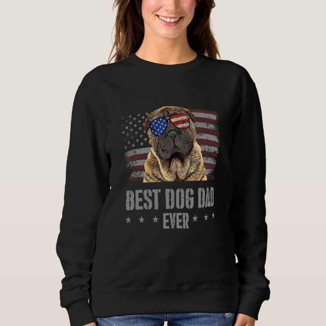 Moletom Pai Chinês Shar Pei Melhor Cachorro Nunca Retro Us (Frente)