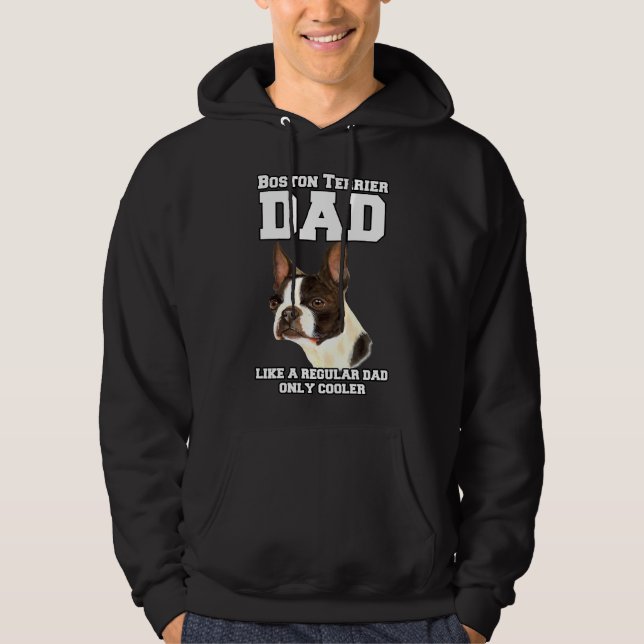 Moletom Pai De Boston Terrier Como Um Proprietário Regular (Frente)