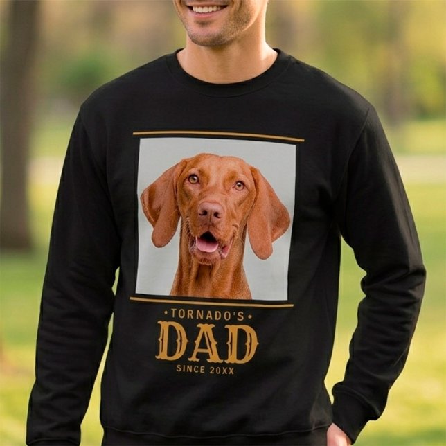Moletom Pai de Cachorro Desde Foto Personalizada do Pet co (Dog Dad Since Personalized Pet Photo with Name Sweatshirt)