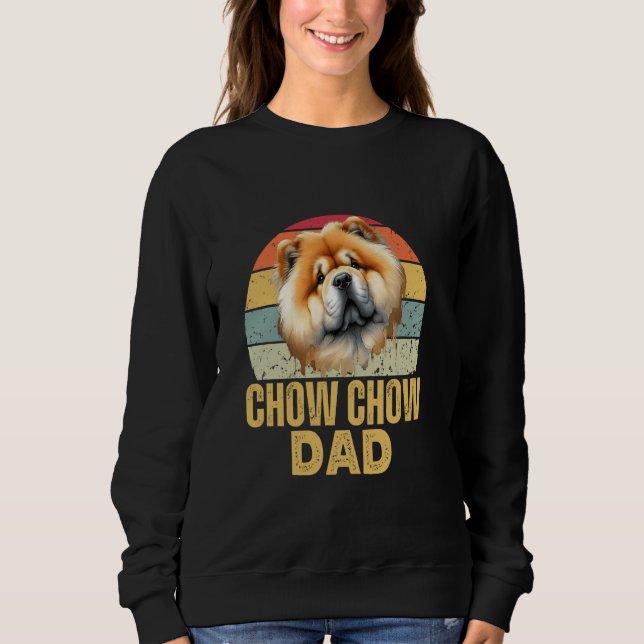 Moletom Pai De Cão Chow Engraçado Cães Retro Proprietário  (Frente)