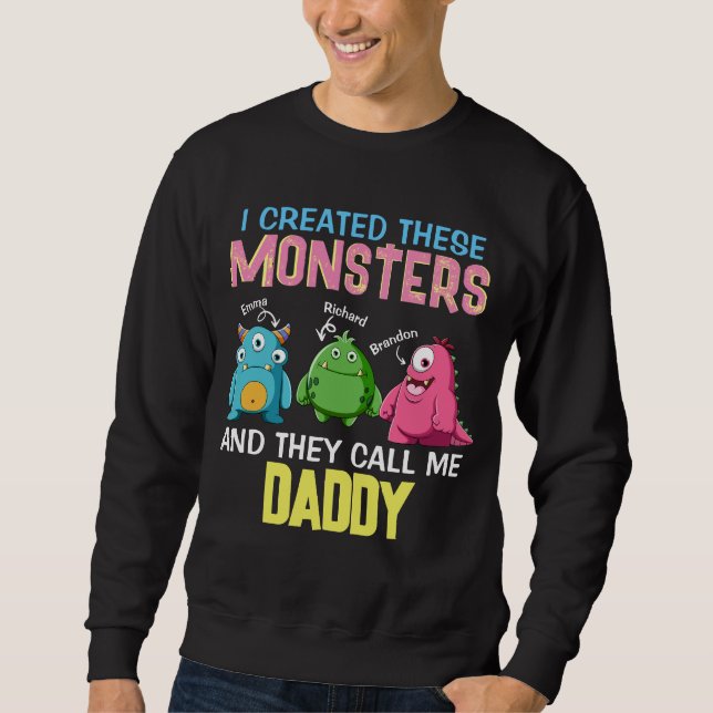 Moletom Pai de Chamada Monstro Personalizado Papa Pai Pai  (Frente)