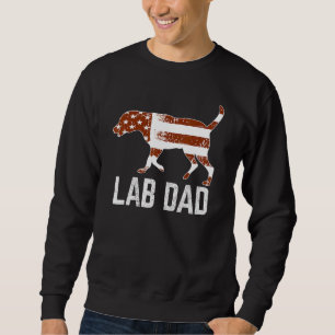 Moletom Pai de chocolate Vintage Patriotic Labrador Ameri