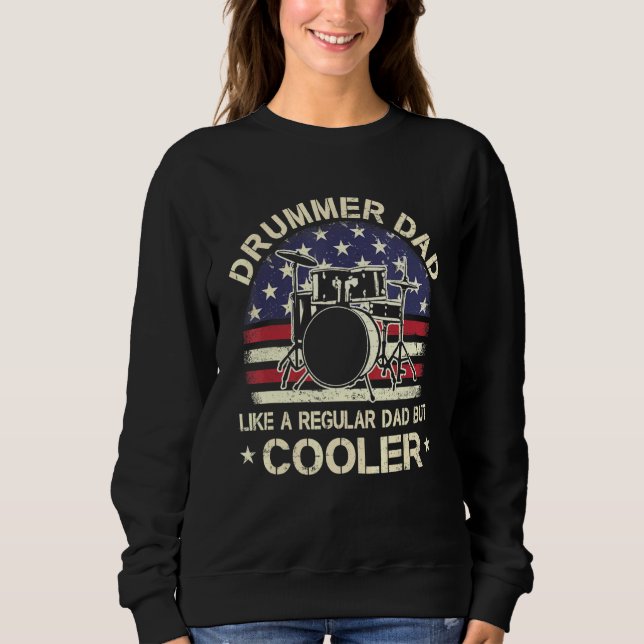 Moletom Pai De Drummer Como Um Pai Regular Mas Mais Frio A (Frente)