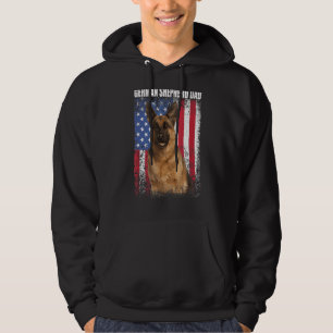 Moletom Pai De German shepherd De Bandeira Retro-Americano