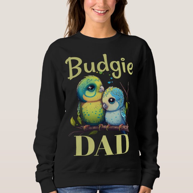 Moletom Pai de periquito australiano Budgerigar Periquito  (Frente)