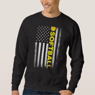 Moletom Pai De Softball Mãe Filhos Eua Bandeira Americana