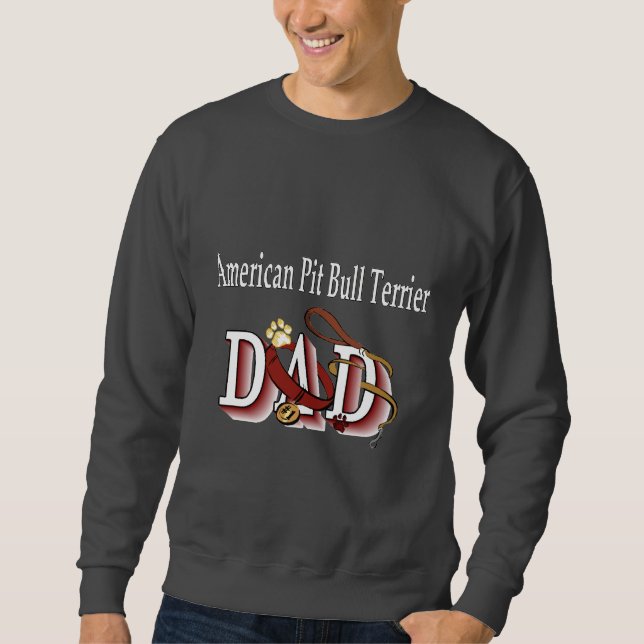 Moletom Pai de Terrier Bull de Pit Bull Americano (Frente)