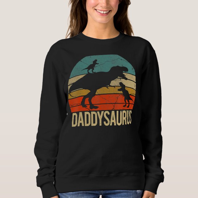 Moletom Pai Dinossaur Daddysaurus 2 Duas Crianças Natal Fo (Frente)