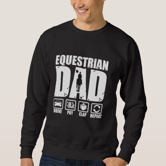 Moletom Pai Equestre Engraçado Cavaleiro Cavaleiro Padre H (Frente)
