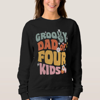 Moletom Pai Groovy De Quatro Filhos Retro Volta às Aulas D