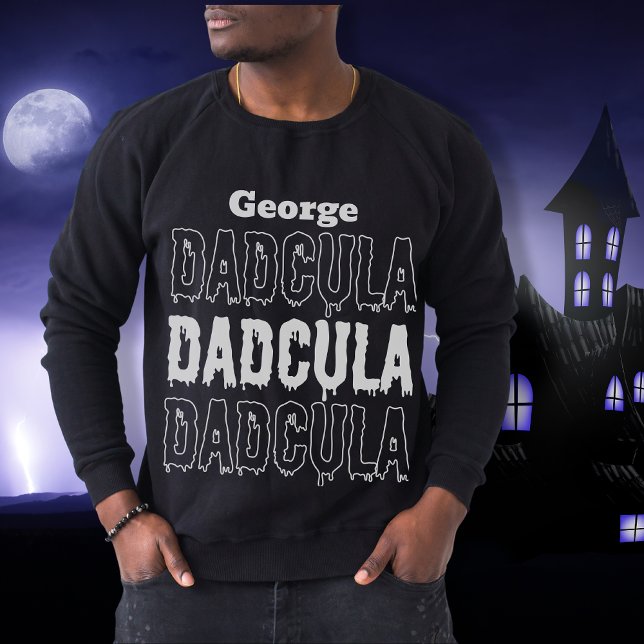 Moletom Pai Halloween Dadcula cai magra escuro (Dad Halloween Dadcula fall spooky dark Sweatshirt)