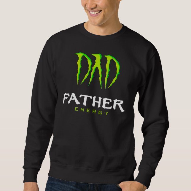 Moletom Pai Padre Energy Monster Feliz Tshir Do Dia Do Pai (Frente)
