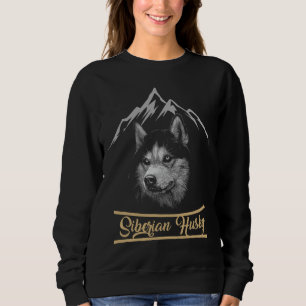 Moletom Pai Siberiano Husky E Impressão de Mãe De Volta
