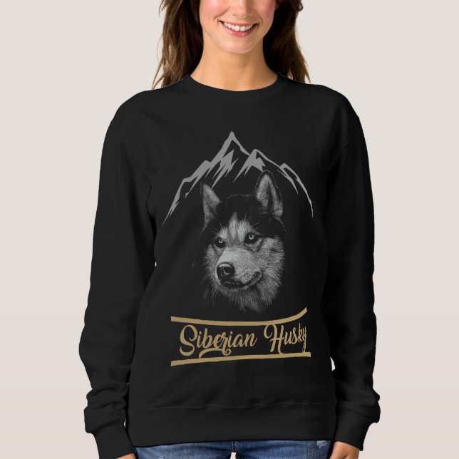 Moletom Pai Siberiano Husky E Impressão de Mãe De Volta (Frente)
