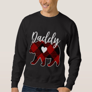 Moletom Pai Urso Natal Buffalo Xadrez Vermelho Branco E B