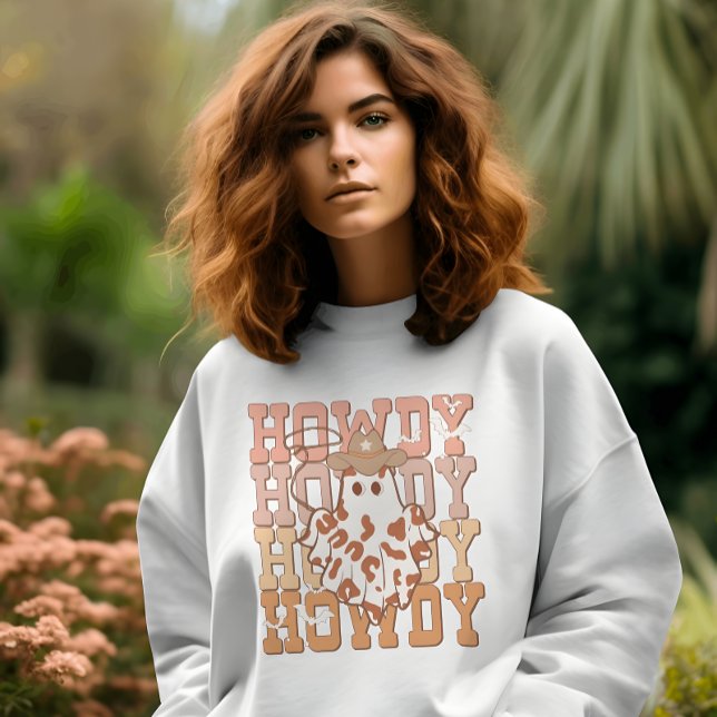 Moletom País Ocidental - Fantasma Howdy Cowboy Halloween (Criador carregado)