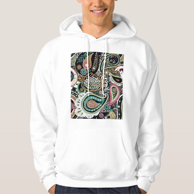 Moletom Paisley asiático: design moderno sem costura. (Frente)