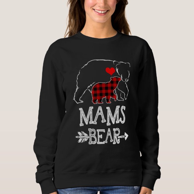 Moletom Pajama da Xadrez de Natal Mams Bear Buffalo (Frente)