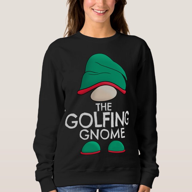 Moletom Pajama de Natal da Família Golfing Gnomo (Frente)