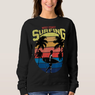 Moletom Pal de surf na costa oeste legal Retro Sunset