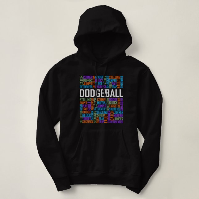 Moletom Palavras Dodgeball para Dodgeball Lover e Dodgebal (Frente do Design)