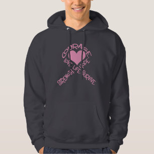 Moletom Palavras rosa de fita Cancer de peito Sweatshirt