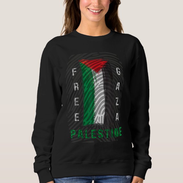 Moletom Palestina Livre Gaza Cidade de Gaza Verde País Bra (Frente)
