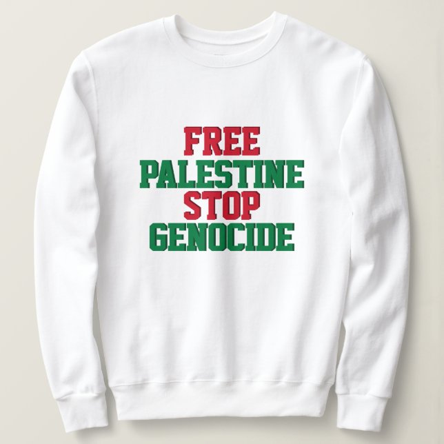 Moletom Palestina livre pára o genocídio (Frente do Design)