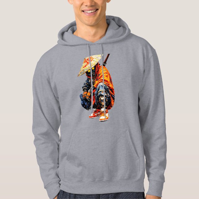 Moletom Paleta de Ciber Samurai Laranja (Frente)