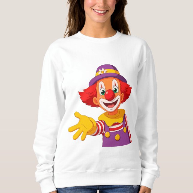 Moletom Palhaço Alegre Com Chapéu Roxo (Frente)