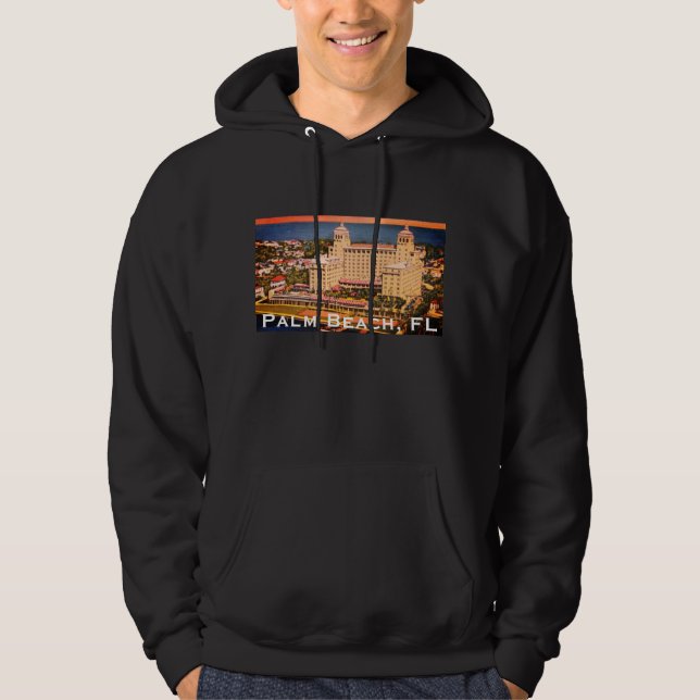 Moletom Palm Beach, Florida - Vintage Skyline Photo (Frente)