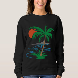 Moletom Palm Tree by the River | Tropical Sunset Art