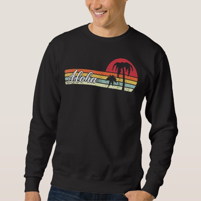 Moletom Palm Tree Retro Style Tropical Beach (Frente)