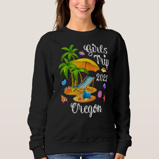Moletom Palm Tree Summer Vacation Girls Trip 2022 Oregon B (Frente)