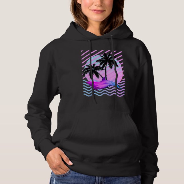Moletom Palmeira E Vaporwave Em Estética 80 (Frente)