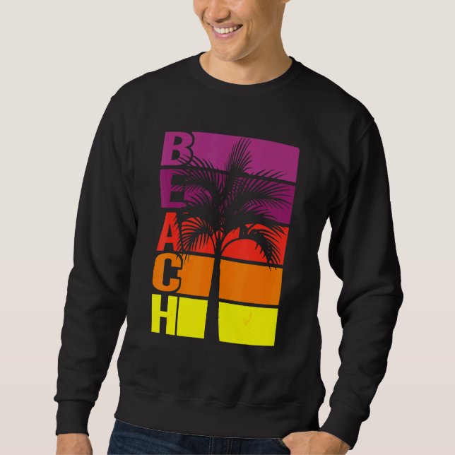 Moletom Palmeiras de Praia Horizontal Stripes Sunset (Frente)