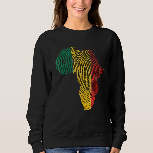 Moletom Pan African Flag Fingerprint Black History Month P (Frente)